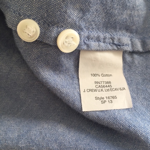 J. Crew Chambray Polka Dot Boy Shirt - Picture 7 of 7